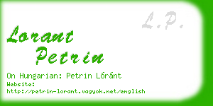 lorant petrin business card