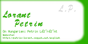 lorant petrin business card